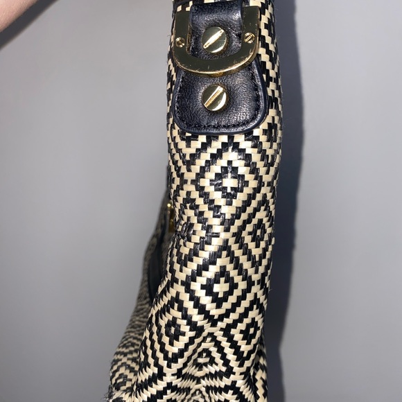 Tory Burch black and white straw raffia purse bag - Picture 4 of 8
